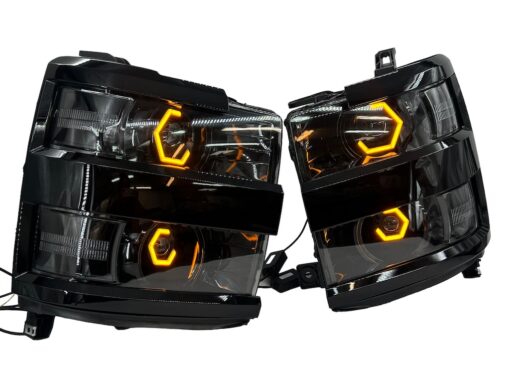 15-19 Chevrolet Silverado 2500HD 3500HD Full Switchback Led Halo Projector Headlights