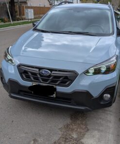 17-23 Subaru Crosstrek Impreza Dual Hex Led Switchback Halo Eyebrows Black Projector Headlights