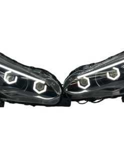 17-23 Subaru Crosstrek Impreza Dual Hex Led Switchback Halo Eyebrows Black Projector Headlights