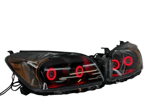 2009-2012 Toyota RAV4 Custom Black Retrofit Projector LED RGBW Halo Headlights