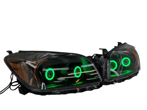 2009-2012 Toyota RAV4 Custom Black Retrofit Projector LED RGBW Halo Headlights