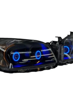 2009-2012 Toyota RAV4 Custom Black Retrofit Projector LED RGBW Halo Headlights
