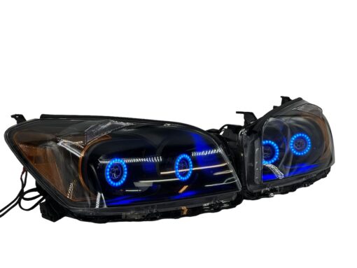 2009-2012 Toyota RAV4 Custom Black Retrofit Projector LED RGBW Halo Headlights