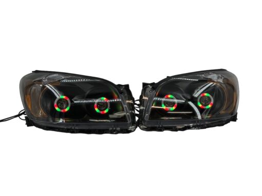 2009-2012 Toyota RAV4 Custom Black Retrofit Projector LED RGBW Halo Headlights