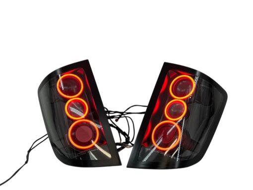 2005-2010 Honda Ridgeline Custom Black Red Led Halo Retrofit Tail lights