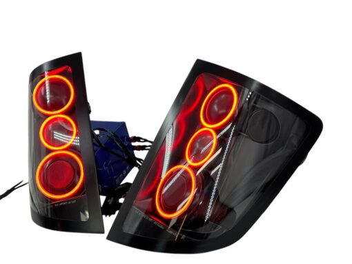 2005-2010 Honda Ridgeline Custom Black Red Led Halo Retrofit Tail lights