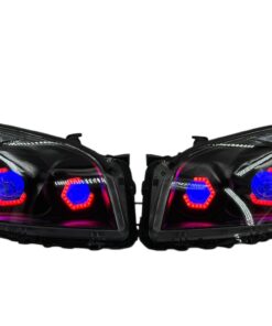2009-2012 Toyota RAV4 RGB Hex LED Halo Demon Eyes Full Blackout Custom Retrofit Biled Projector Headlights