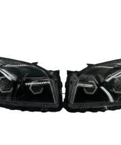 2009-2012 Toyota RAV4 RGB Hex LED Halo Demon Eyes Full Blackout Custom Retrofit Biled Projector Headlights