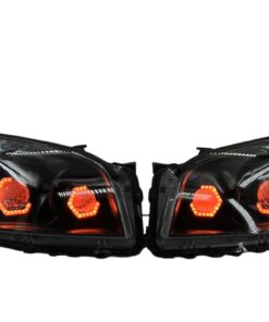 2009-2012 Toyota RAV4 RGB Hex LED Halo Demon Eyes Full Blackout Custom Retrofit Biled Projector Headlights
