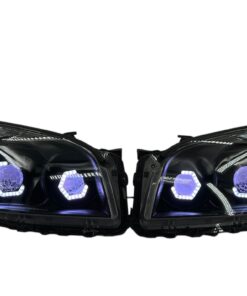 2009-2012 Toyota RAV4 RGB Hex LED Halo Demon Eyes Full Blackout Custom Retrofit Biled Projector Headlights
