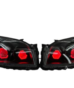 2009-2012 Toyota RAV4 RGB Hex LED Halo Demon Eyes Full Blackout Custom Retrofit Biled Projector Headlights