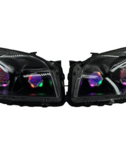 2009-2012 Toyota RAV4 RGB Hex LED Halo Demon Eyes Full Blackout Custom Retrofit Biled Projector Headlights
