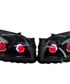 2009-2012 Toyota RAV4 RGB Hex LED Halo Demon Eyes Full Blackout Custom Retrofit Biled Projector Headlights