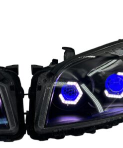 2009-2012 Toyota RAV4 RGB Hex LED Halo Demon Eyes Full Blackout Custom Retrofit Biled Projector Headlights