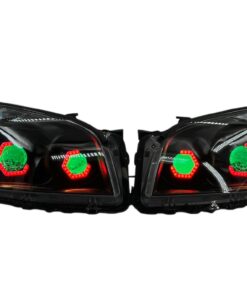 2009-2012 Toyota RAV4 RGB Hex LED Halo Demon Eyes Full Blackout Custom Retrofit Biled Projector Headlights