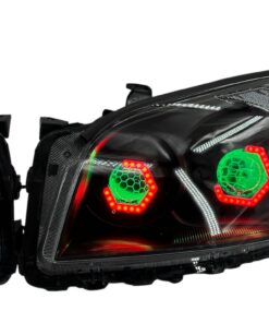 2009-2012 Toyota RAV4 RGB Hex LED Halo Demon Eyes Full Blackout Custom Retrofit Biled Projector Headlights