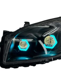 2009-2012 Toyota RAV4 RGB Hex LED Halo Demon Eyes Full Blackout Custom Retrofit Biled Projector Headlights