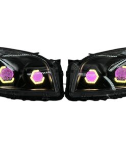 2009-2012 Toyota RAV4 RGB Hex LED Halo Demon Eyes Full Blackout Custom Retrofit Biled Projector Headlights