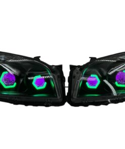 2009-2012 Toyota RAV4 RGB Hex LED Halo Demon Eyes Full Blackout Custom Retrofit Biled Projector Headlights