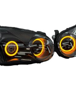 04-05 Subaru Impreza Blobeye WRX/STI Full Switchback LED Halo Black Retrofit Biled Headlights