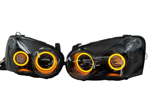04-05 Subaru Impreza Blobeye WRX/STI Full Switchback LED Halo Black Retrofit Biled Headlights