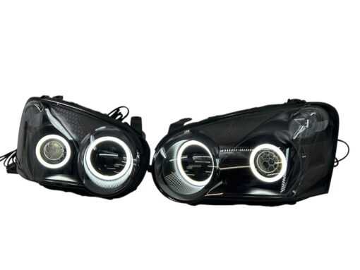 04-05 Subaru Impreza Blobeye WRX/STI Full Switchback LED Halo Black Retrofit Biled Headlights