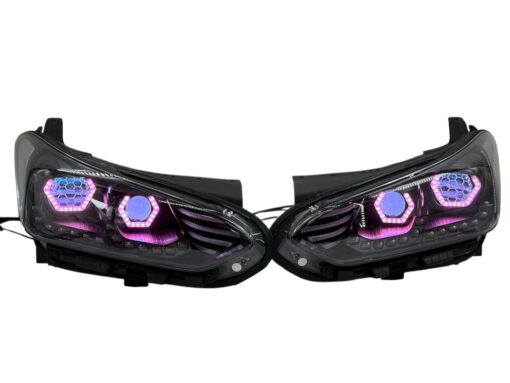 2019-2022 Hyundai Veloster N Custom Black Retrofit LED Halo Demon Eye Headlights
