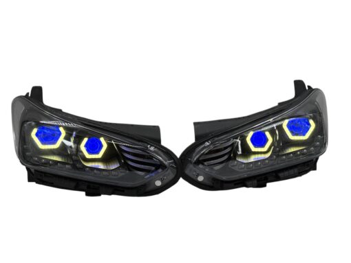 2019-2022 Hyundai Veloster N Custom Black Retrofit LED Halo Demon Eye Headlights