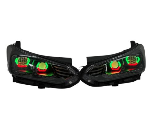 2019-2022 Hyundai Veloster N Custom Black Retrofit LED Halo Demon Eye Headlights