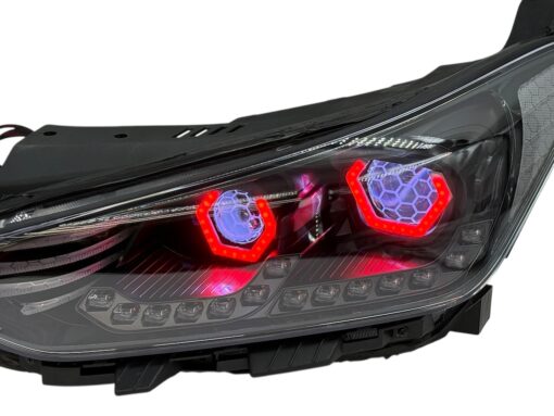 2019-2022 Hyundai Veloster N Custom Black Retrofit LED Halo Demon Eye Headlights