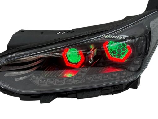 2019-2022 Hyundai Veloster N Custom Black Retrofit LED Halo Demon Eye Headlights