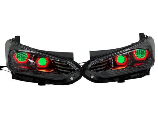 2019-2022 Hyundai Veloster N Custom Black Retrofit LED Halo Demon Eye Headlights