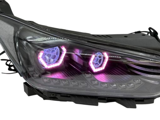 2019-2022 Hyundai Veloster N Custom Black Retrofit LED Halo Demon Eye Headlights
