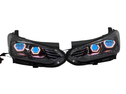 2019-2022 Hyundai Veloster N Custom Black Retrofit LED Halo Demon Eye Headlights