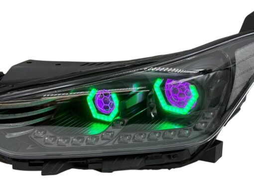 2019-2022 Hyundai Veloster N Custom Black Retrofit LED Halo Demon Eye Headlights