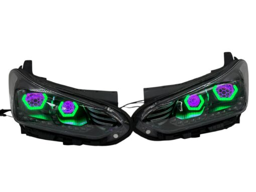 2019-2022 Hyundai Veloster N Custom Black Retrofit LED Halo Demon Eye Headlights