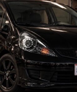 2007-2008 Honda Fit Custom Black LED Biled Retrofit Projector Custom Switchback Headlights