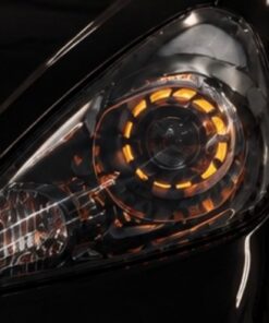 2007-2008 Honda Fit Custom Black LED Biled Retrofit Projector Custom Switchback Headlights