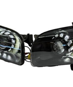 2001-2004 Toyota Tacoma 1st Gen Custom Black Retrofit Headlights Switchback LED Turbine Halo Lights