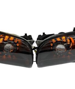 2001-2004 Toyota Tacoma 1st Gen Custom Black Retrofit Headlights Switchback LED Turbine Halo Lights