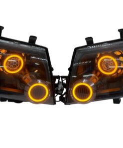 2005-2015 Nissan Xterra Dual Switchback LED Halo Retrofit Blackout Projector Headlights Custom Housing