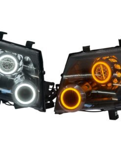 2005-2015 Nissan Xterra Dual Switchback LED Halo Retrofit Blackout Projector Headlights Custom Housing