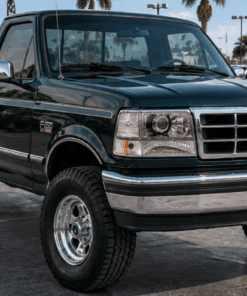 1992-1996 Ford F150 F250 F350 Bronco Headlights w/Corner Signal Bumper Lamps OBS Custom Retrofit Bi-LED Retrofit Projector Headlights OEM Style.