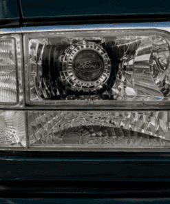 1992-1996 Ford F150 F250 F350 Bronco Headlights w/Corner Signal Bumper Lamps OBS Custom Retrofit Bi-LED Retrofit Projector Headlights OEM Style.