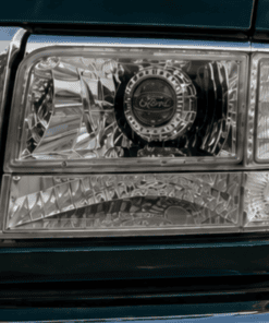 1992-1996 Ford F150 F250 F350 Bronco Headlights w/Corner Signal Bumper Lamps OBS Custom Retrofit Bi-LED Retrofit Projector Headlights OEM Style.