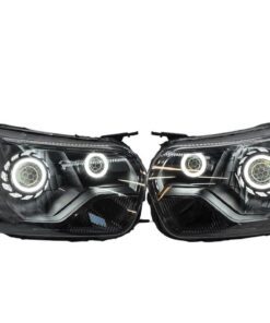 2015-2026 Ford Transit 150 250 350 QUAD Switchback LED Halo Projector Black Retrofit Bi-LED Custom Headlights