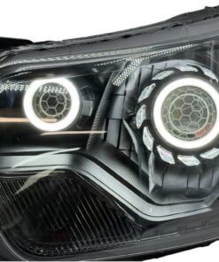 2015-2026 Ford Transit 150 250 350 QUAD Switchback LED Halo Projector Black Retrofit Bi-LED Custom Headlights