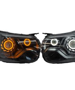 2015-2026 Ford Transit 150 250 350 QUAD Switchback LED Halo Projector Black Retrofit Bi-LED Custom Headlights