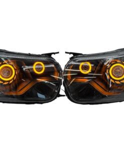 2015-2026 Ford Transit 150 250 350 QUAD Switchback LED Halo Projector Black Retrofit Bi-LED Custom Headlights