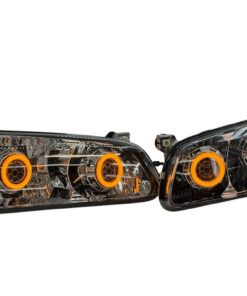 2000-2001 Toyota Camry Sedan Quad Biled Projector Retrofit Headlights Switchback LED Halo Lights